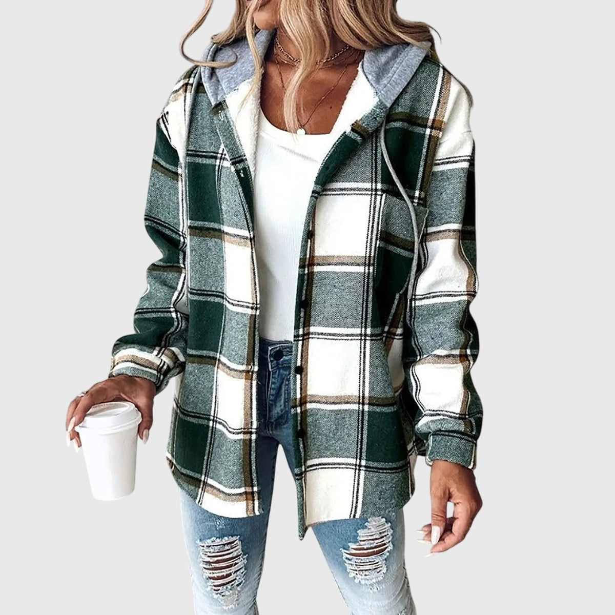 Vaelina - Women's Mesh Button Placket Jacket
