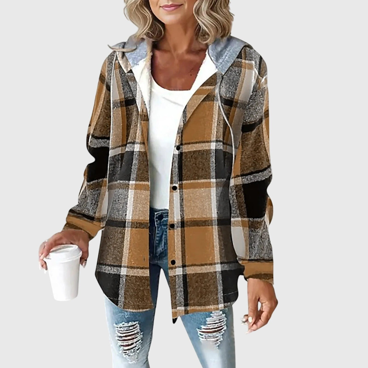 Vaelina - Women's Mesh Button Placket Jacket